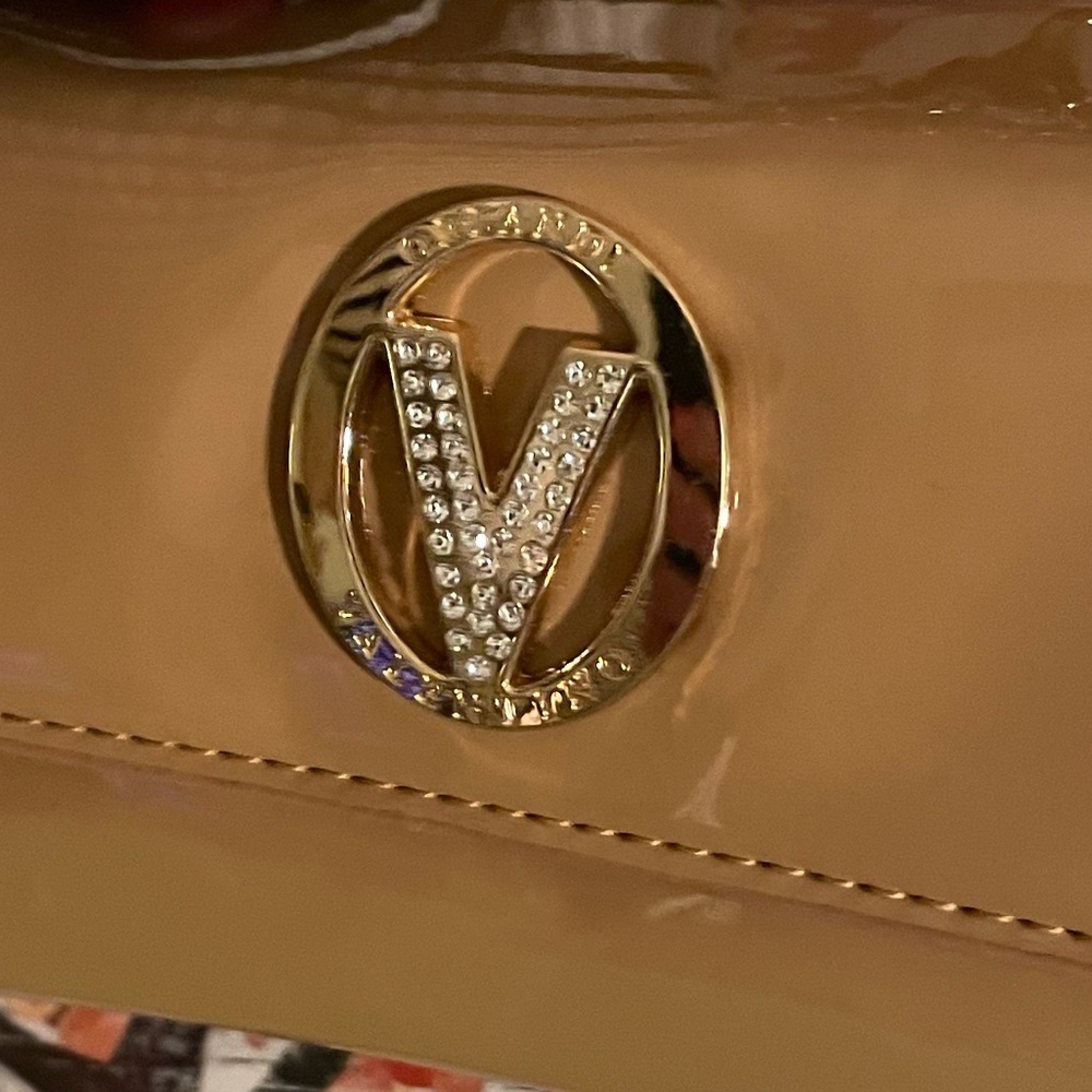 NWT $210 Valentino Orlandi Tan Crossbody 
Gold Braided Chanel Like Strap - Picture 9 of 13